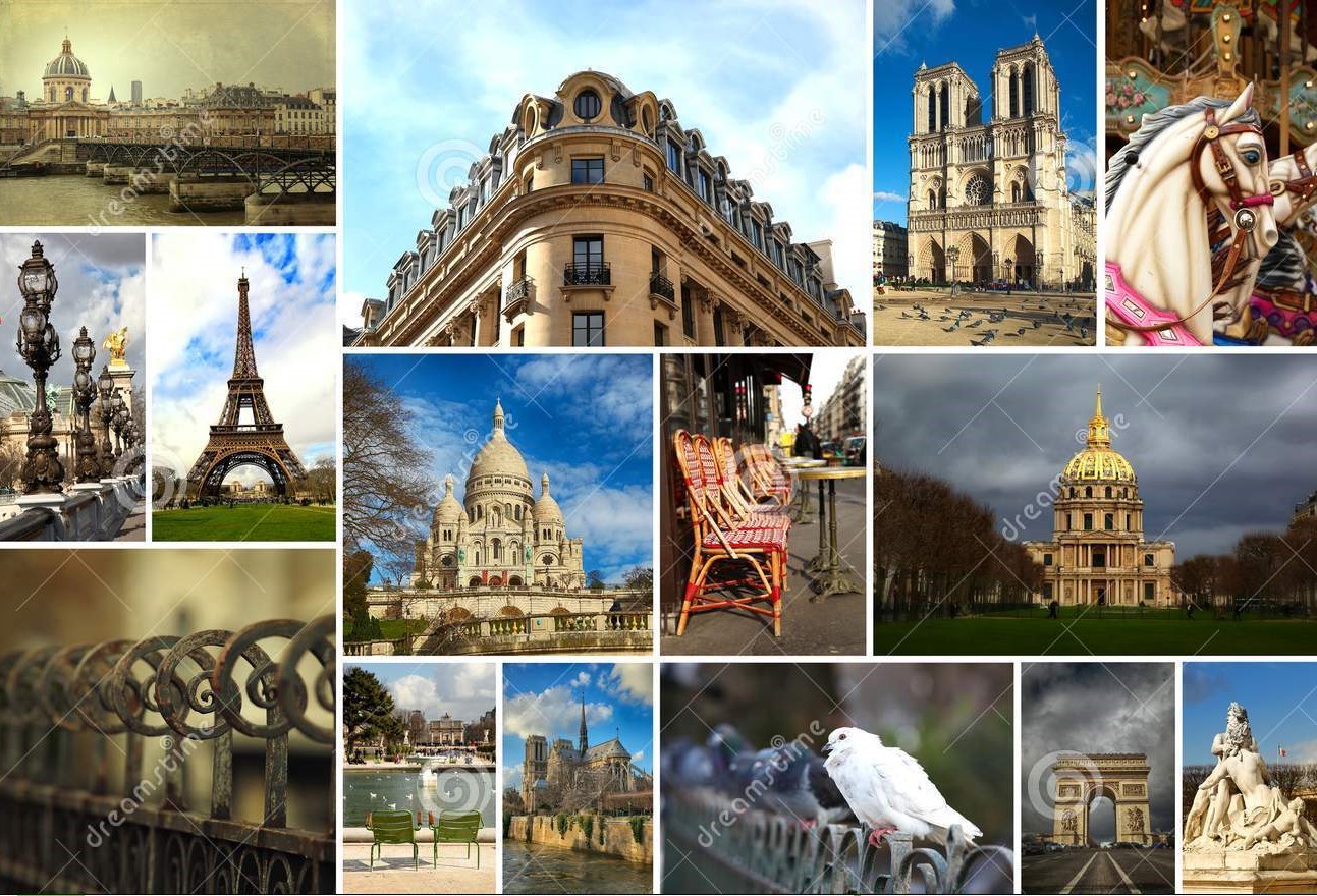 collage images famous location