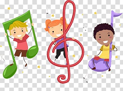 children playing music